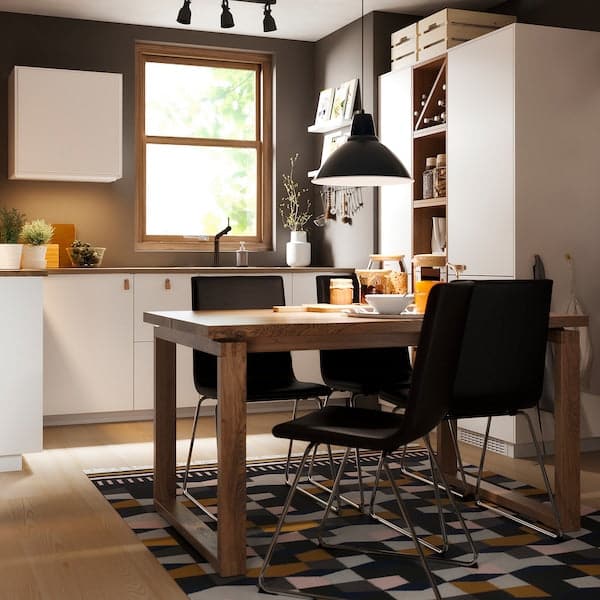 Ikea MÖRBYLÅNGA - Table, oak veneer brown stained, 140x85 cm