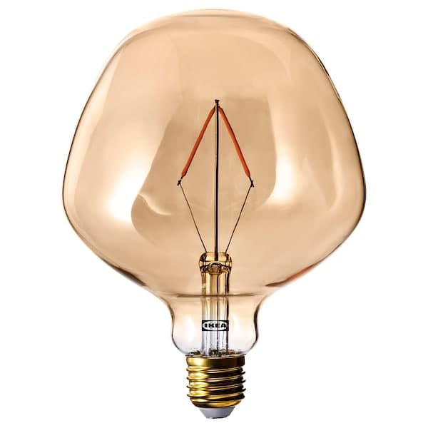 MOLNART - LED bulb E27 120 lumen, clear glass brown bell, 132 mm