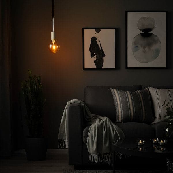 MOLNART lampadina a LED E27 140 lumen, globo vetro trasparente grigio, 125  mm - IKEA Svizzera