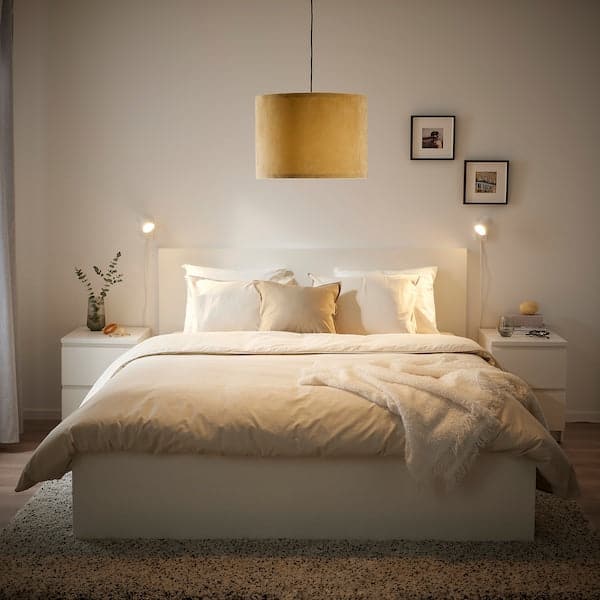 Ikea MOLNSKIKT - Lamp shade, dark yellow velvet, 42 cm