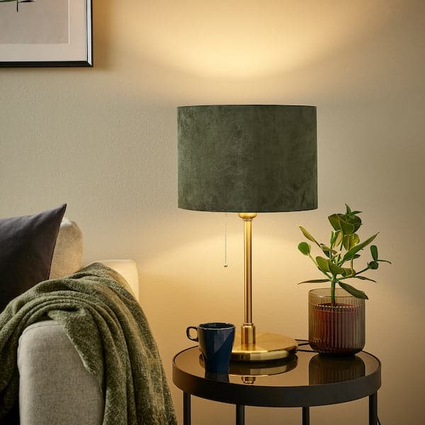 MOLNSKIKT - Lamp shade, dark green velvet, 33 cm - best price from Maltashopper.com 40542374