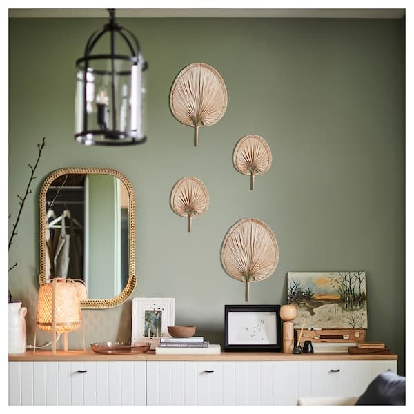 Ikea MOLNSKOG - Wall decoration, set of 2, palm leaf handmade