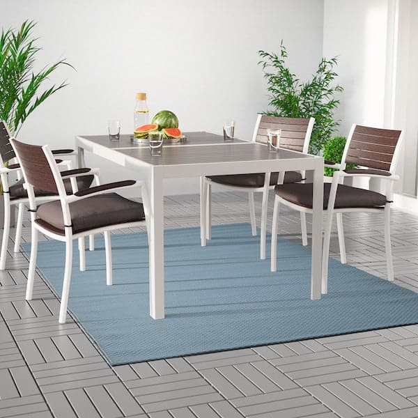 MORUM - Rug flatwoven, in/outdoor, light blue, 160x230 cm - best price from Maltashopper.com 80487568