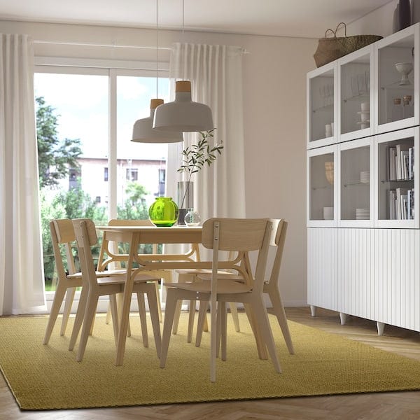 Ikea MORUM - Flat woven carpet int/east, light yellow,200x300 cm
