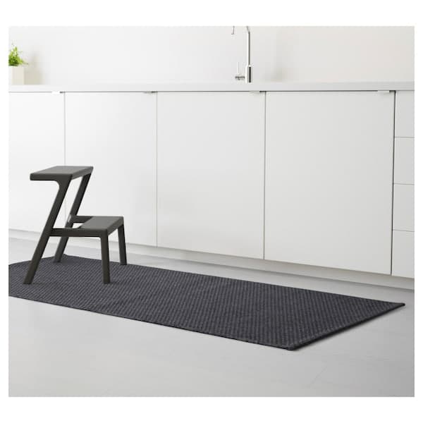 MORUM - Rug flatwoven, in/outdoor, dark grey, 80x200 cm - best price from Maltashopper.com 10203573