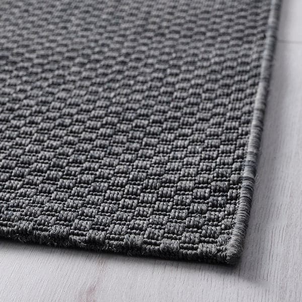 MORUM - Rug flatwoven, in/outdoor, dark grey, 80x200 cm - best price from Maltashopper.com 10203573