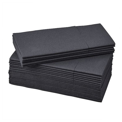MOTTAGA - Paper napkin, black, 38x38 cm