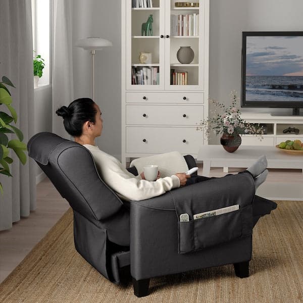 MUREN Reclining Chair - Dark Grey Remmarn - best price from Maltashopper.com 10438557