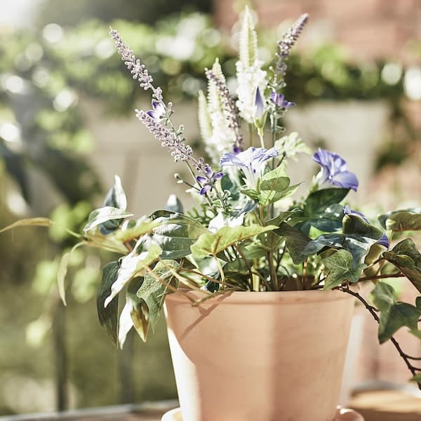 MUSKOTBLOMMA - Plant pot with saucer, in/outdoor terracotta, 12 cm - best price from Maltashopper.com 00454883
