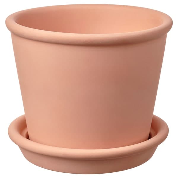 MUSKOTBLOMMA - Plant pot with saucer, in/outdoor terracotta, 12 cm - best price from Maltashopper.com 00454883