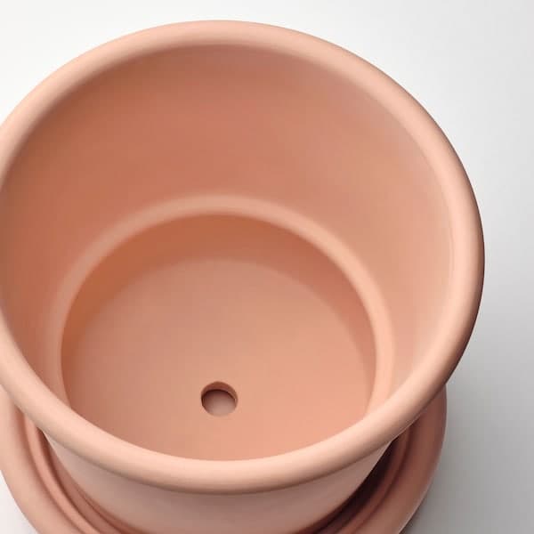 BRUNBÄR Plant pot with saucer, outdoor terracotta, 15 cm (6) - IKEA CA