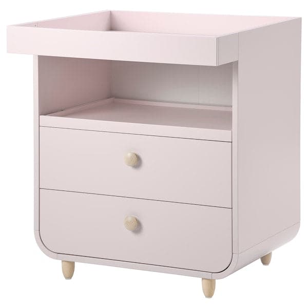 MYLLRA - Changing table with drawers, pale pink