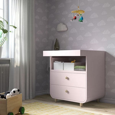 MYLLRA - Changing table with drawers, pale pink - best price from Maltashopper.com 60462620