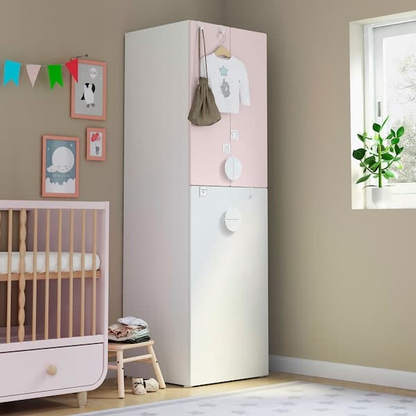 MYLLRA Cot with drawer - pale pink 60x120 cm - best price from Maltashopper.com 50462611