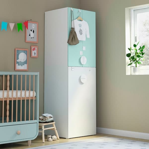 MYLLRA Cot with drawer - light turquoise 60x120 cm - best price from Maltashopper.com 80462619