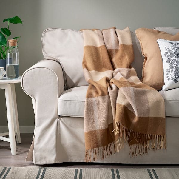 MYRULL - Throw, light brown, 130x170 cm - best price from Maltashopper.com 50563484