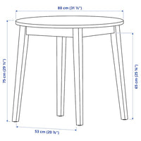 NACKANÄS / EBBALYCKE - Table and 2 chairs, acacia/Idekulla beige,80 cm - best price from Maltashopper.com 89560111