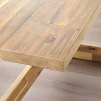 NACKANÄS / EBBALYCKE - Table and 4 chairs, acacia/Idekulla beige,140 cm - best price from Maltashopper.com 39560137
