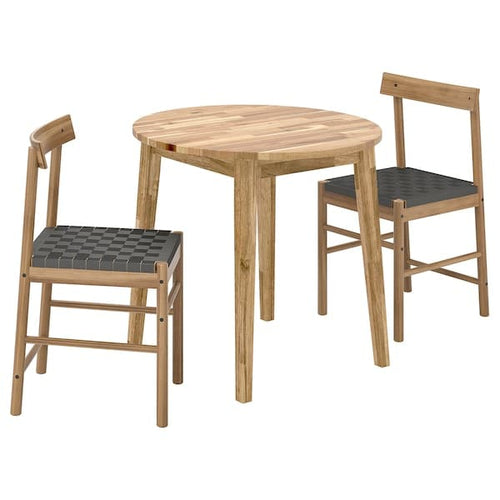 NACKANÄS / NACKANÄS - Table and 2 chairs, acacia/acacia, 80 cm