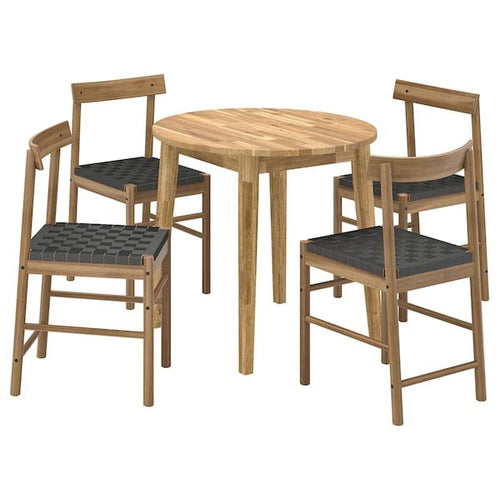 NACKANÄS / NACKANÄS - Table and 4 chairs, acacia/acacia, 80 cm