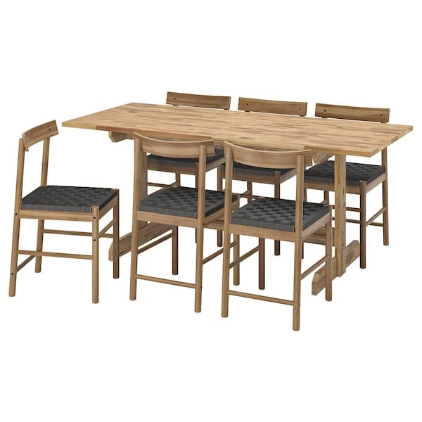 NACKANÄS / NACKANÄS - Table and 6 chairs, 180 cm