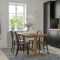 NACKANÄS / SKOGSBO - Table and 4 chairs, acacia/dark brown, 140 cm - best price from Maltashopper.com 29528237