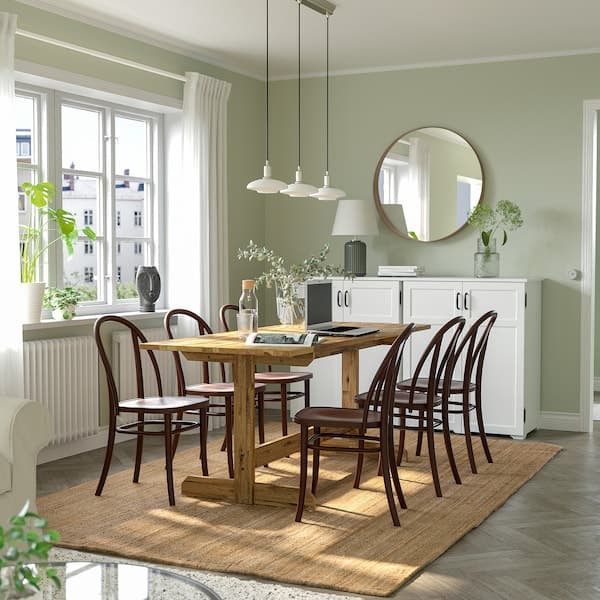 NACKANÄS / SKOGSBO - Table and 6 chairs, acacia/dark brown, , 180 cm - best price from Maltashopper.com 79528254