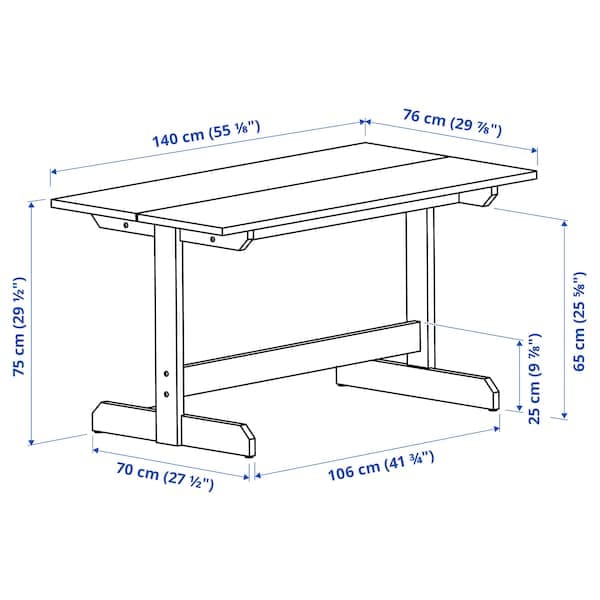 NACKANÄS - Table, acacia, 140x76 cm - best price from Maltashopper.com 40511056