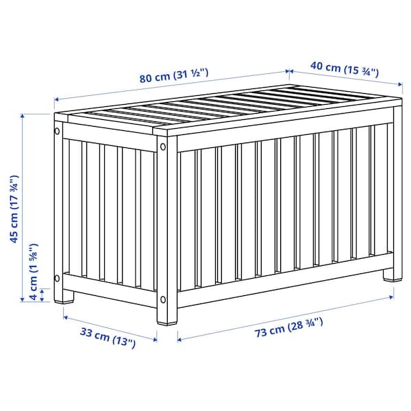NÄMMARÖ - Storage box, light brown stained indoor /outdoor, 80x40x45 cm - best price from Maltashopper.com 40532742