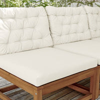 NÄMMARÖ - 3-seater sectional sofa, outdoor, stained light brown/Kuddarna beige , - best price from Maltashopper.com 59491195