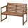NÄMMARÖ bench with backrest, outdoor, light brown stained, 106x78x62 cm