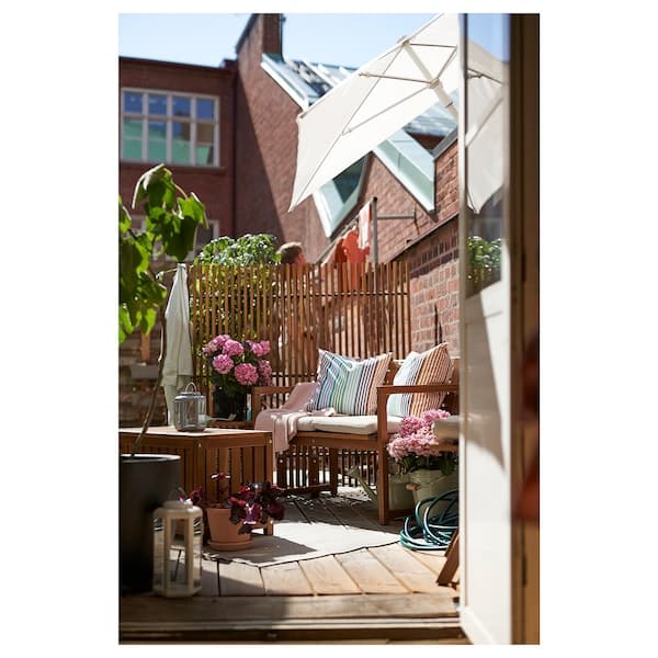 NÄMMARÖ - Bench with backrest, outdoor, light brown stained - best price from Maltashopper.com 30510302