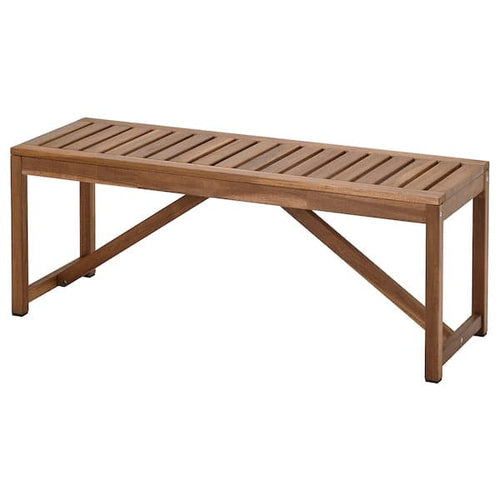 NÄMMARÖ - Bench, outdoor, light brown stained , 120 cm