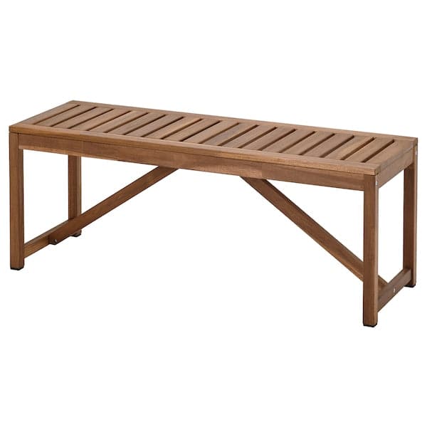 NÄMMARÖ - Bench, outdoor, light brown stained, 120 cm