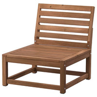 NÄMMARÖ easy chair, outdoor, light brown stained, 63 cm
