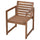 NÄMMARÖ chair with armrests, outdoor, light brown stained, 56x78x62 cm