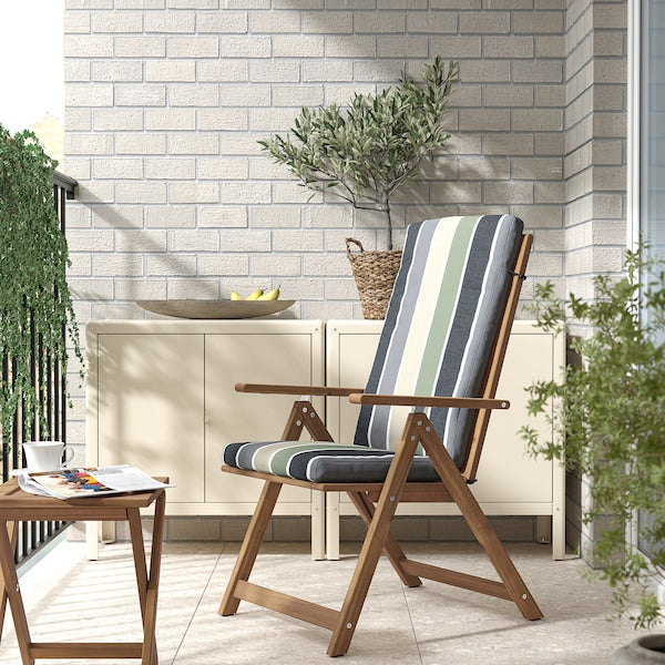 NÄMMARÖ - Garden relaxation chair, light brown mordant Frösön/Duvholmen/patterned stripes - best price from Maltashopper.com 19535196