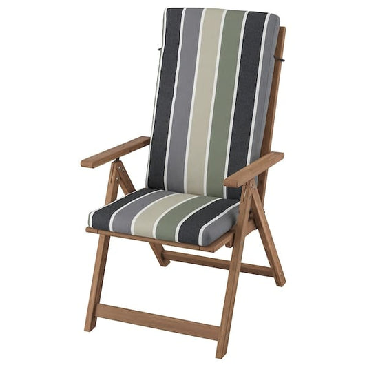 Ikea NÄMMARÖ - Garden relaxation chair, light brown mordant Frösön/Duvholmen/patterned stripes