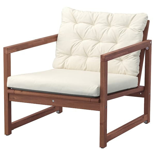 NÄMMARÖ - Garden Relax Chair, light brown/Kuddarna beige ,