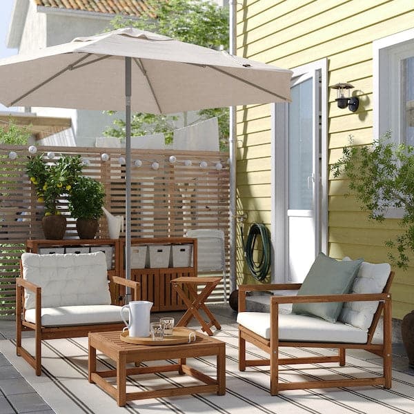 Ikea NÄMMARÖ - Lounge chair, outdoor, light brown stained