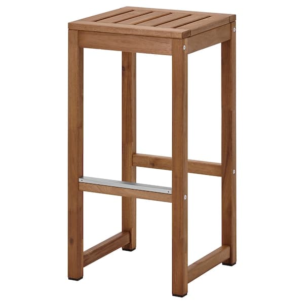 NÄMMARÖ - Bar stool, outdoor, light brown stained