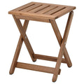 NÄMMARÖ stool, outdoor, foldable/light brown stained, 37x45 cm