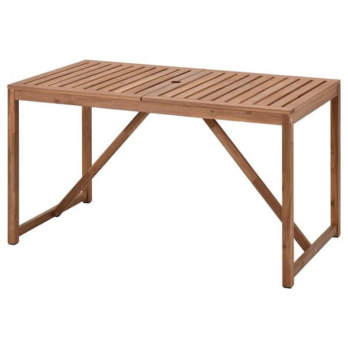 NÄMMARÖ - Table, outdoor, light brown stained , 140x75 cm