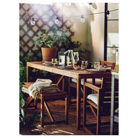 NÄMMARÖ - Table, outdoor, light brown stained, 200x75 cm - best price from Maltashopper.com 30510298
