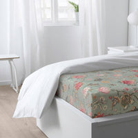 NÄSSELKLOCKA - Sheet, light green-grey/patterned, 150x260 cm - best price from Maltashopper.com 40556568