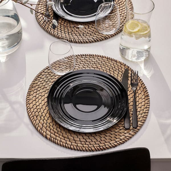 NÄTBARB - Plate, black, 24 cm - best price from Maltashopper.com 90563689