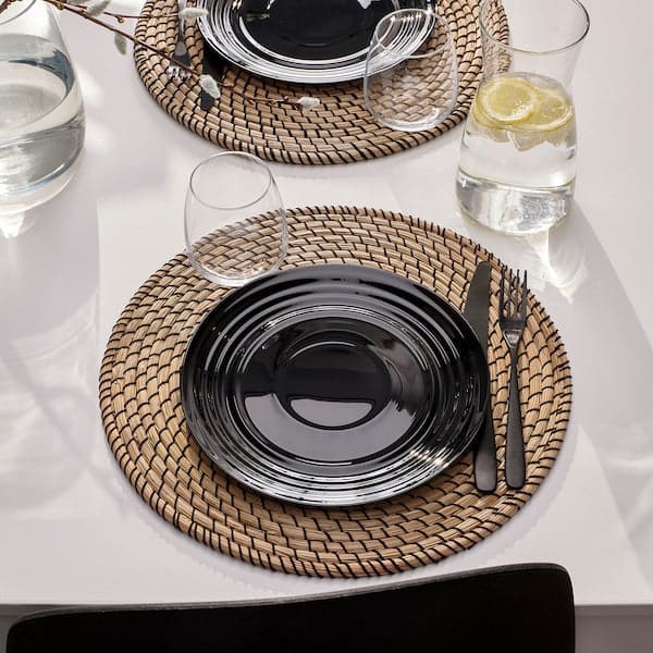 Ikea NÄTBARB - Plate, black, 24 cm