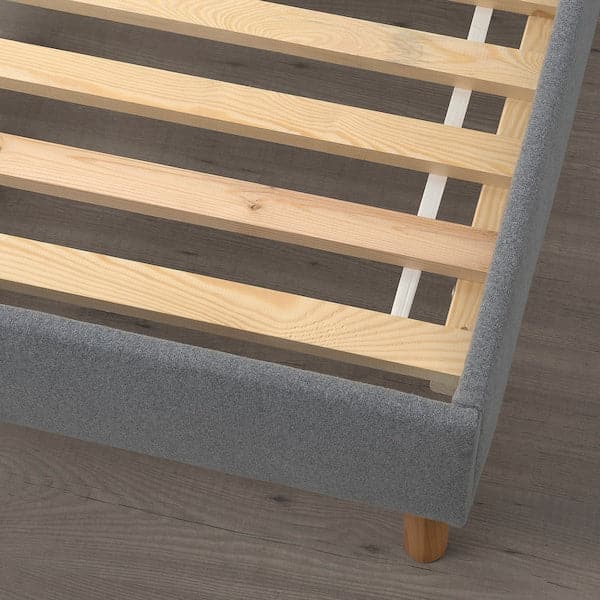 NARRÖN - Upholstered bed frame, grey, 140x200 cm - best price from Maltashopper.com 10556107