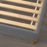 NARRÖN - Upholstered bed frame, grey, 180x200 cm - best price from Maltashopper.com 30556106