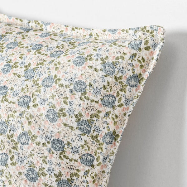 NATTFLYN - Cushion cover, floral pattern/blue, 50x50 cm - best price from Maltashopper.com 00573598